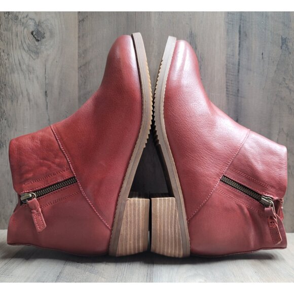 NEW SoftWalk Roselle Dark Red Double Zip Ankle Boot 10WW Booties - Picture 8 of 12